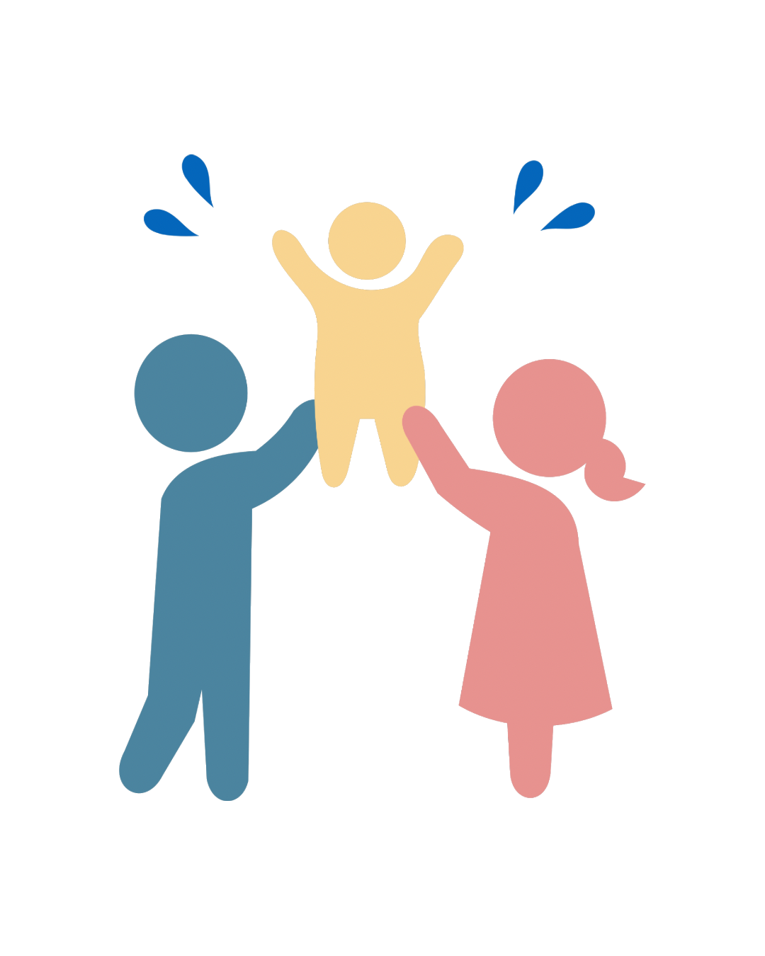 Ilustração representando família e desenvolvimento infantil